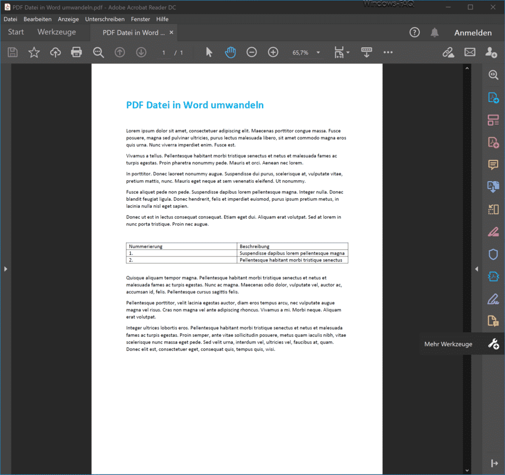 PDF Datei in eine Word Datei umwandeln