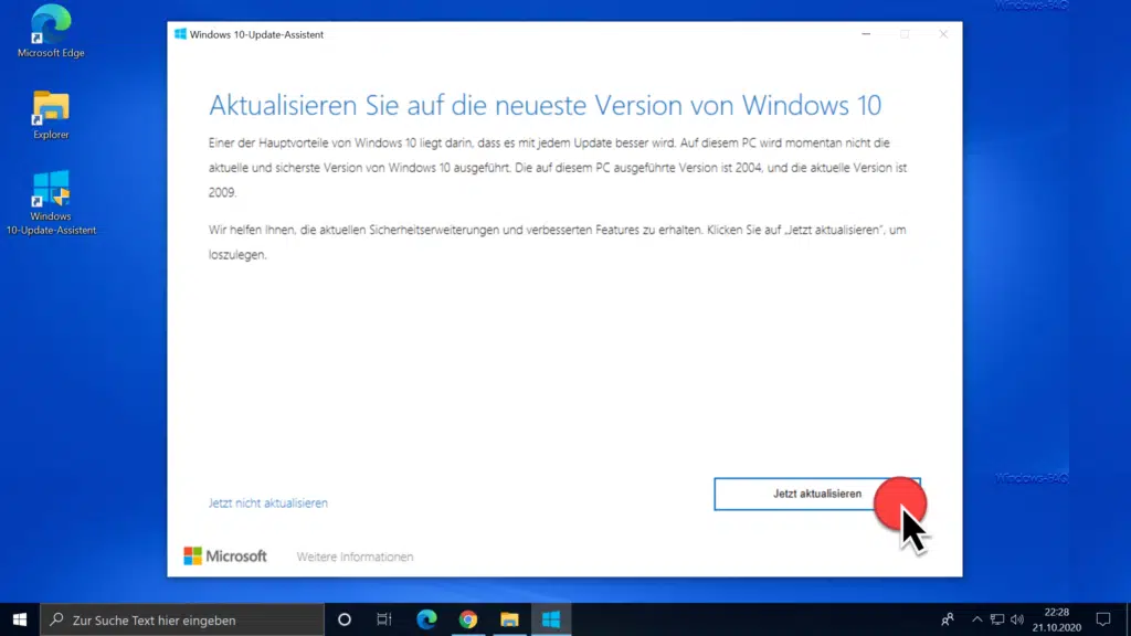 Aktualisieren Sie auf die neueste Version von Windows 10