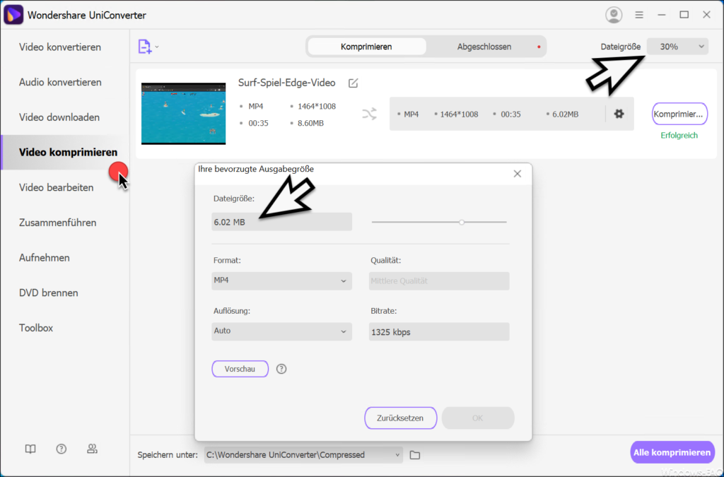 Video komprimieren UniConverter