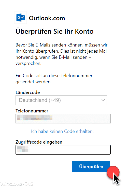 Outlook.com Überprüfen Sie Ihr Konto