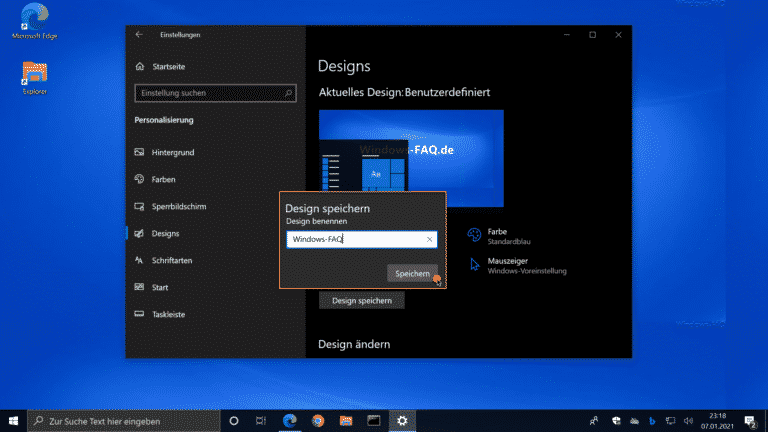 Windows 10 Design speichern und anpassen