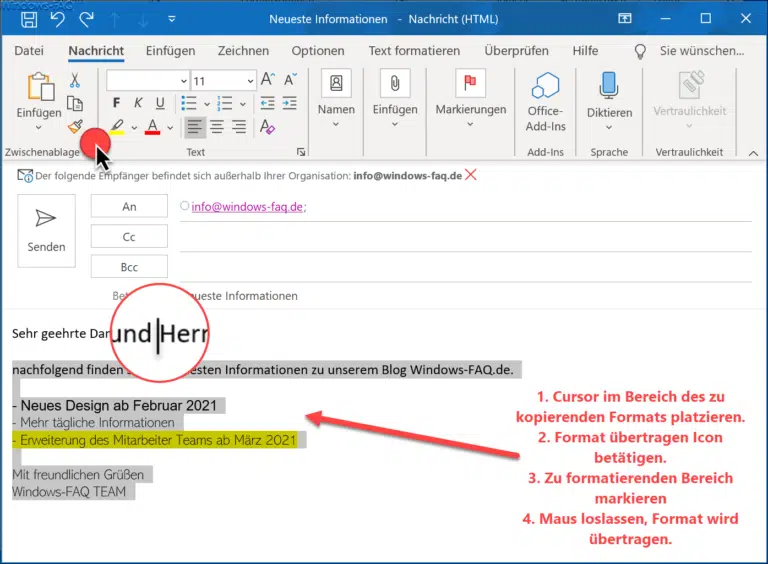 Word formatierung l schen windows faq
