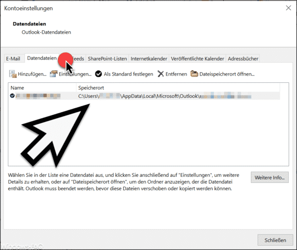 Outlook Der Pfad Zu Der Datei Ist Ungültig Wo ist die Outlook PST-Datei gespeichert - Windows FAQ