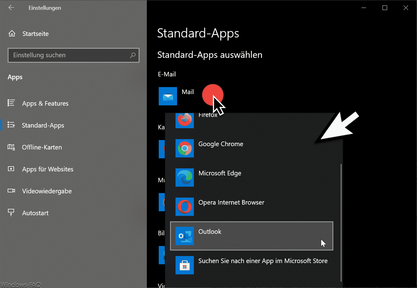 Standard E-Mail App festlegen bei Windows 10