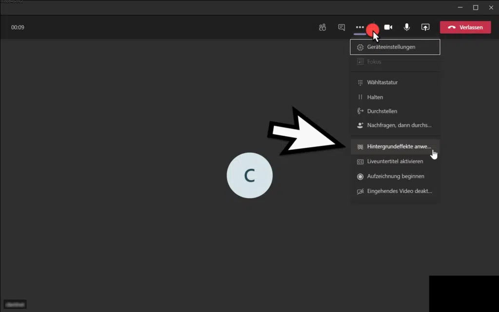 Teams Hintergrundeffekte anwenden