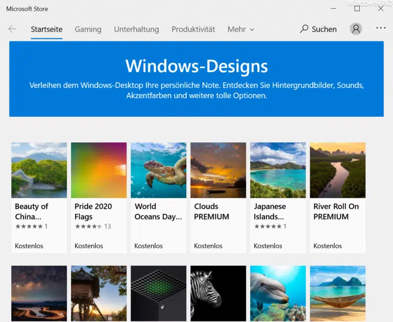 Kostenlose Windows-Designs downloaden