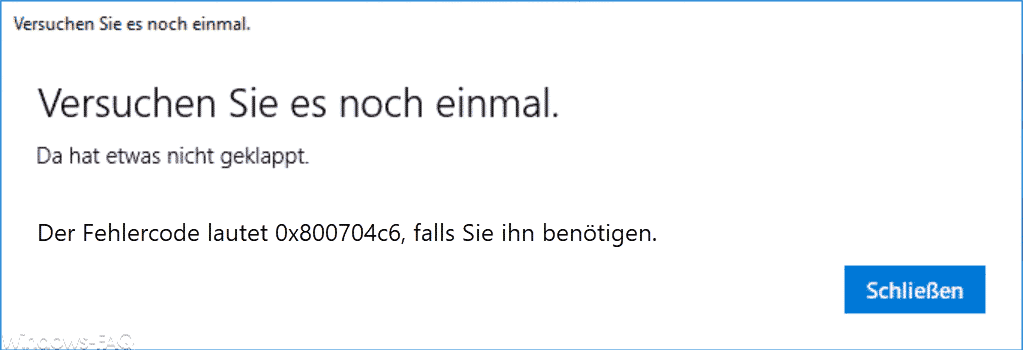 Fehlercode 0x800704c6 im Microsoft Store