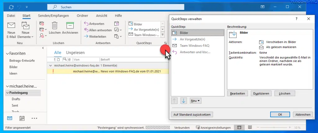 QuickSteps Outlook