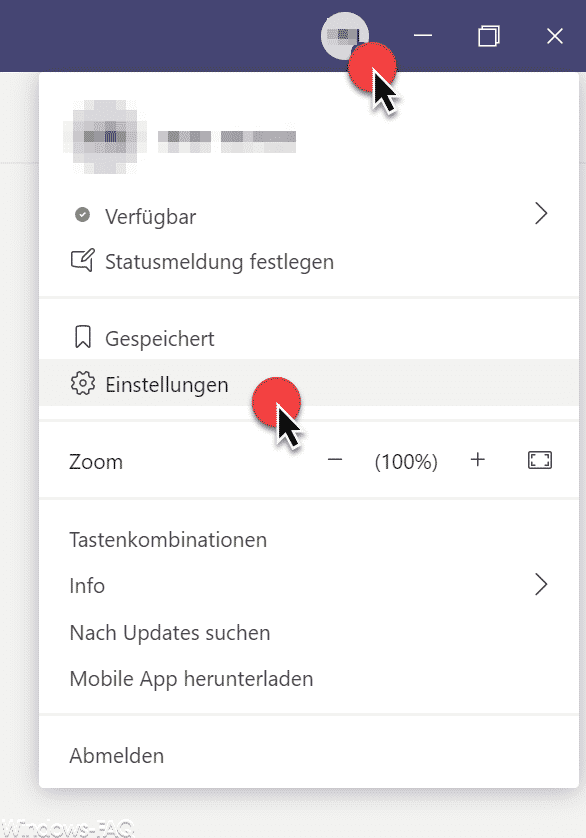 Teams Einstellungen