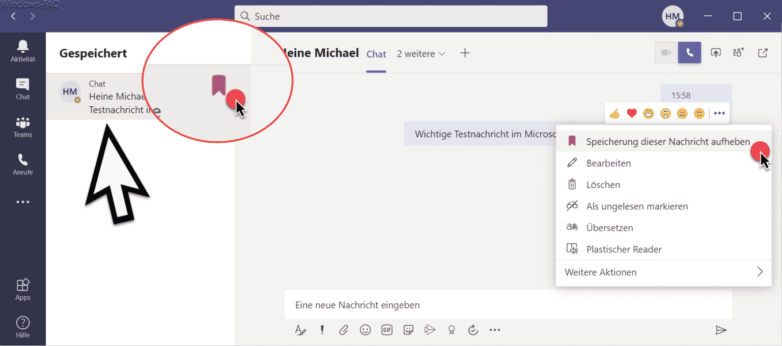 Wichtige Nachrichten im Microsoft Teams speichern bzw. markieren Windows FAQ