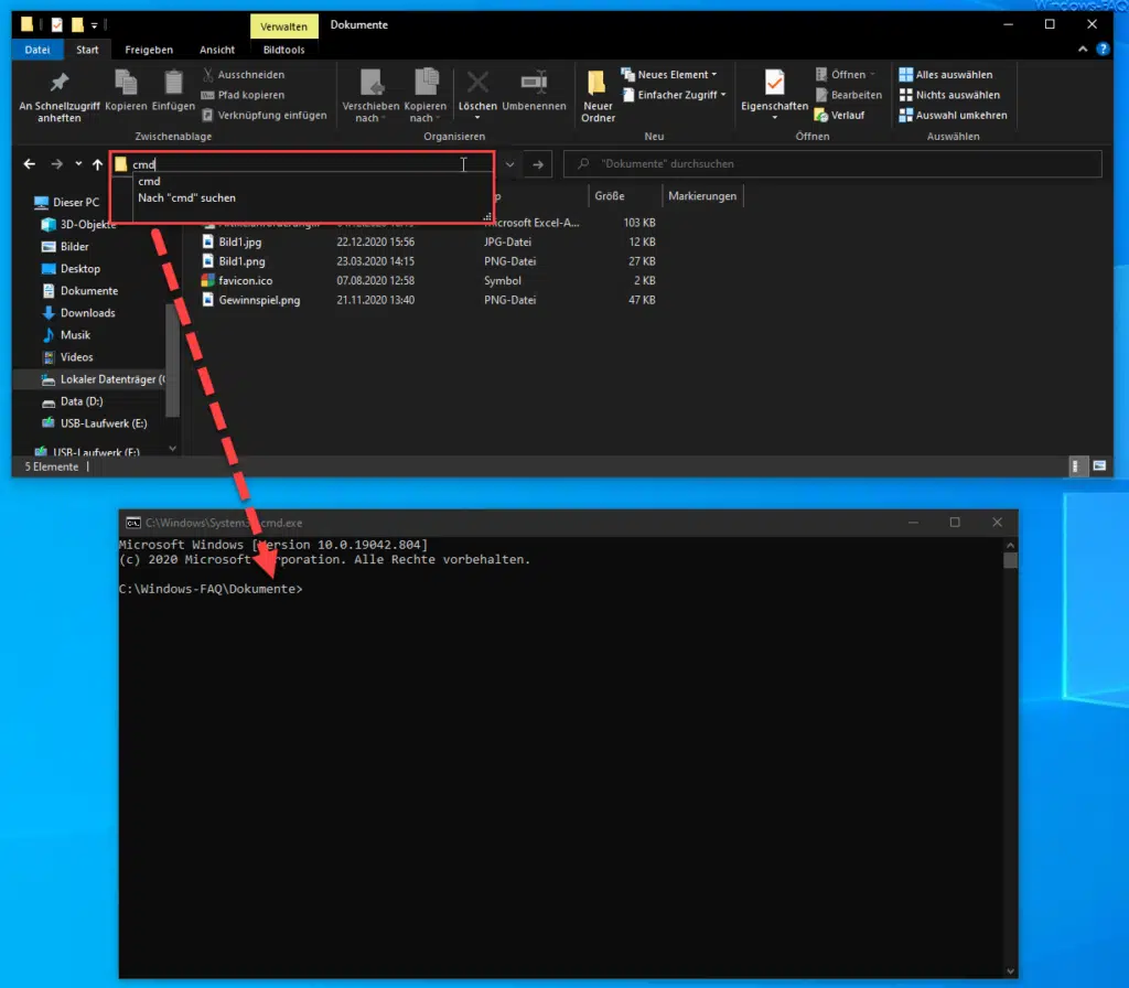 CMD mit Pfad aus Explorer geöffnet
