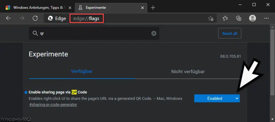 Enable sharing page via QR Code