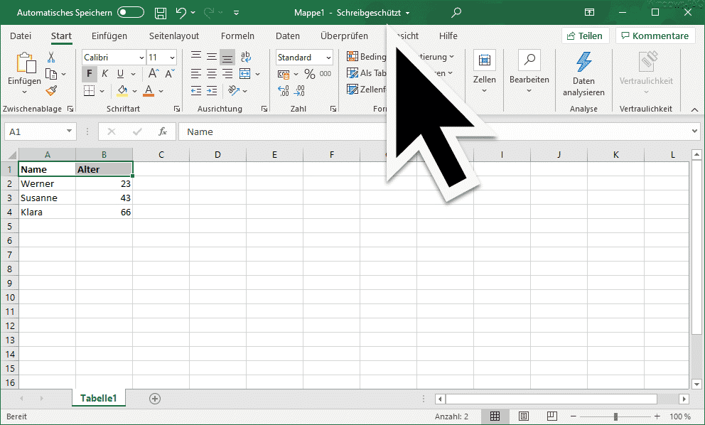 Excel Schreibgeschützt