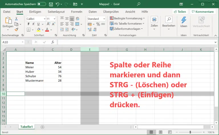Excel Spalte Markieren Bis Letzter Wert Zellbereiche schnell markieren im Excel - Windows FAQ