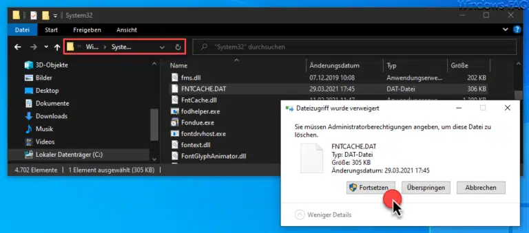 Probleme mit Windows Schriftarten beseitigen – Windows FontCache löschen