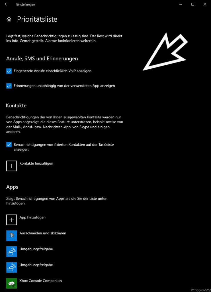 Priotitätsliste Windows 10