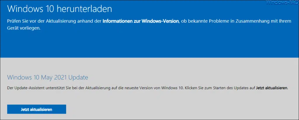 Download Windows 10 May 2021 Update 21H1