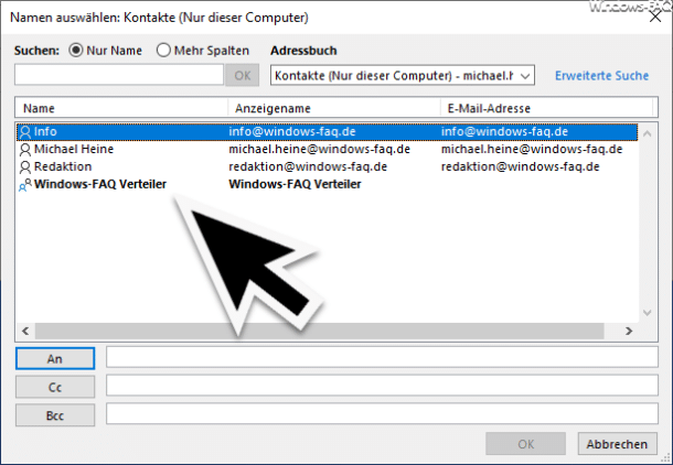 E Mail Adresse Im Spam Verteiler Eintragen Outlook E-Mail Verteilergruppe anlegen - Windows FAQ