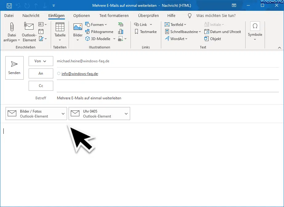 Outlook – Mehrere E-Mails in einer E-Mail weiterleiten