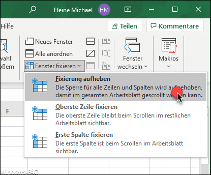 Excel Zeile fixieren einfach erklärt