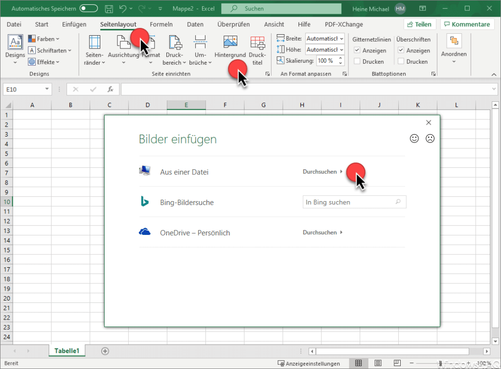 Hintergrund im Excel