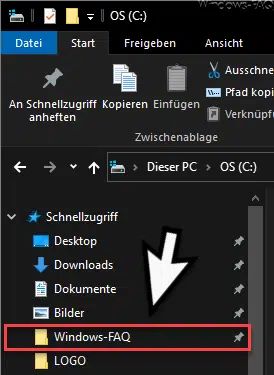 An Schnellzugriff anheften im Windows Explorer