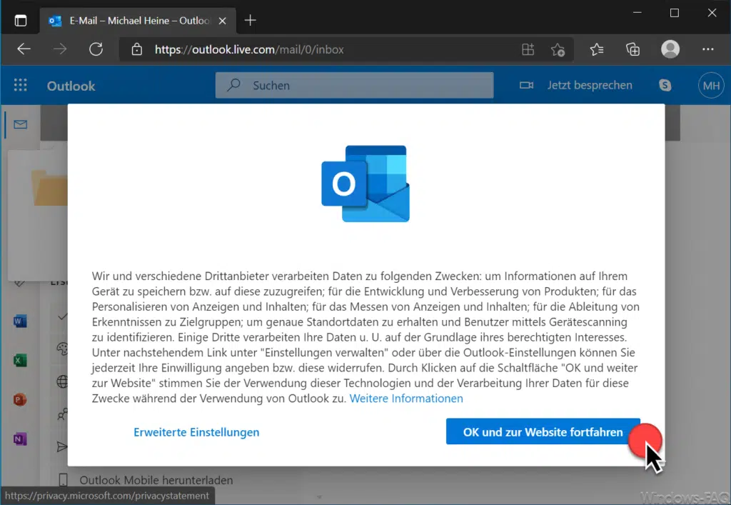 Outlook.de Hinweise