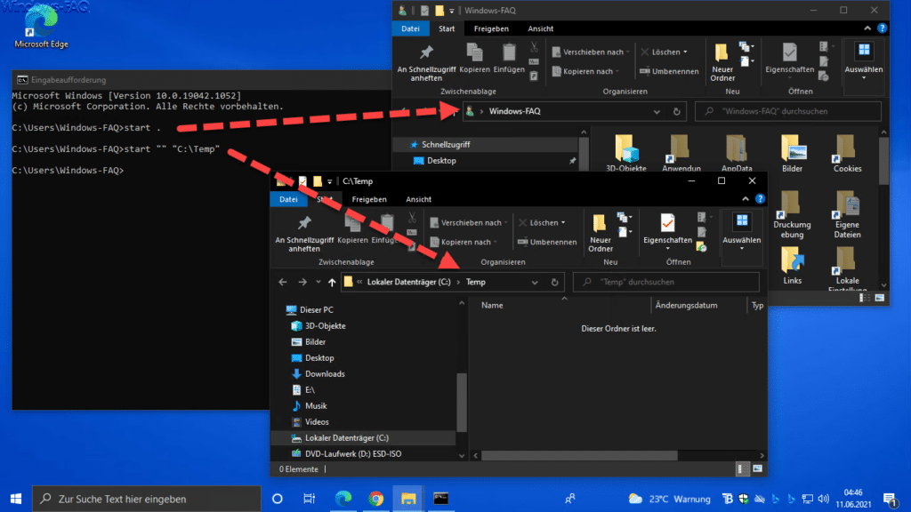 Windows Explorer aus der Eingabeaufforderung starten