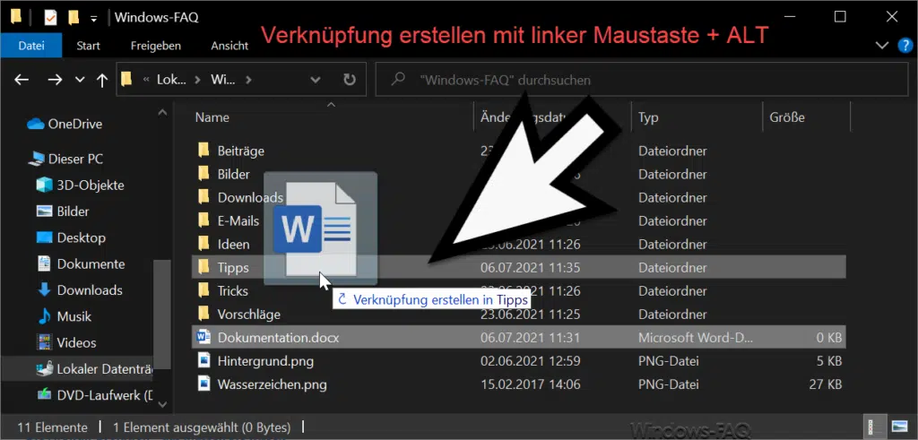 Explorer Datei Verknüpfung erstellen