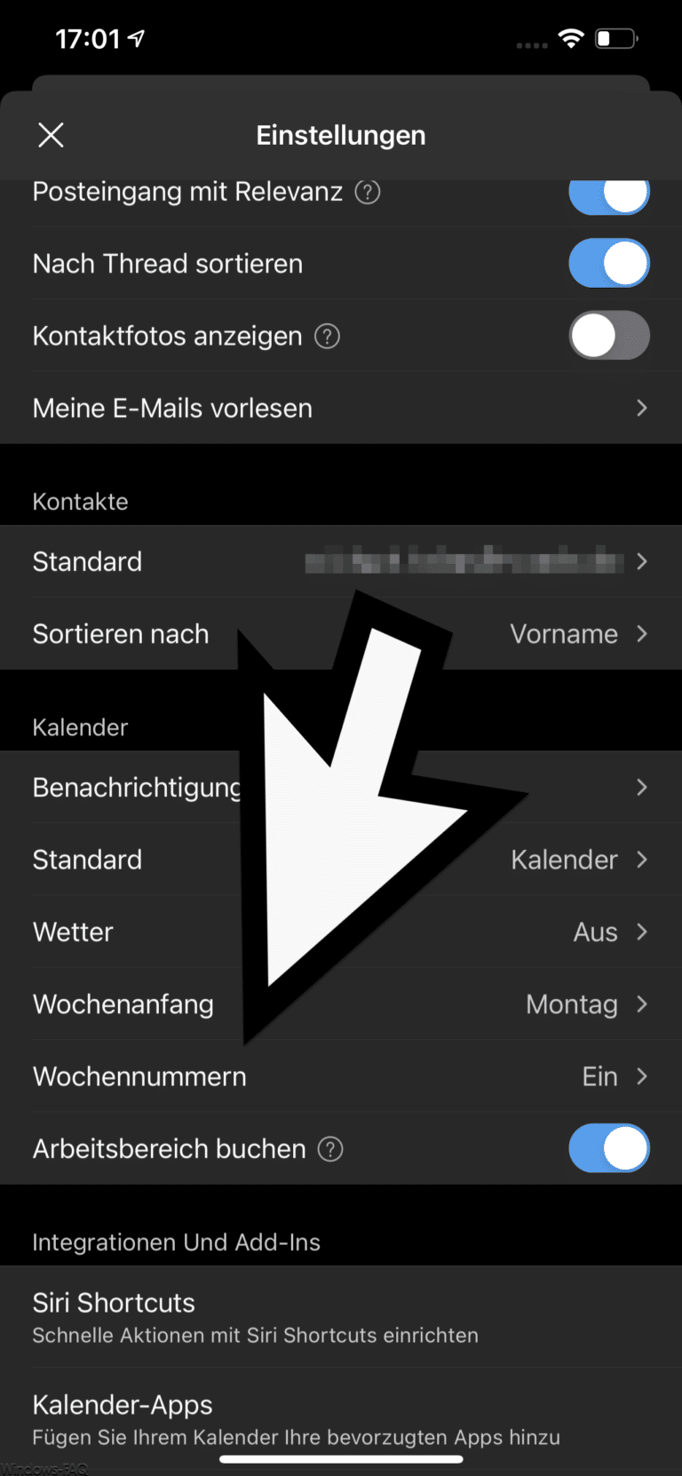 Wochennummern im Kalender der Outlook iOS App anzeigen