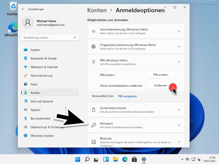 PIN Anmeldung deaktivieren Windows 11 - Windows FAQ
