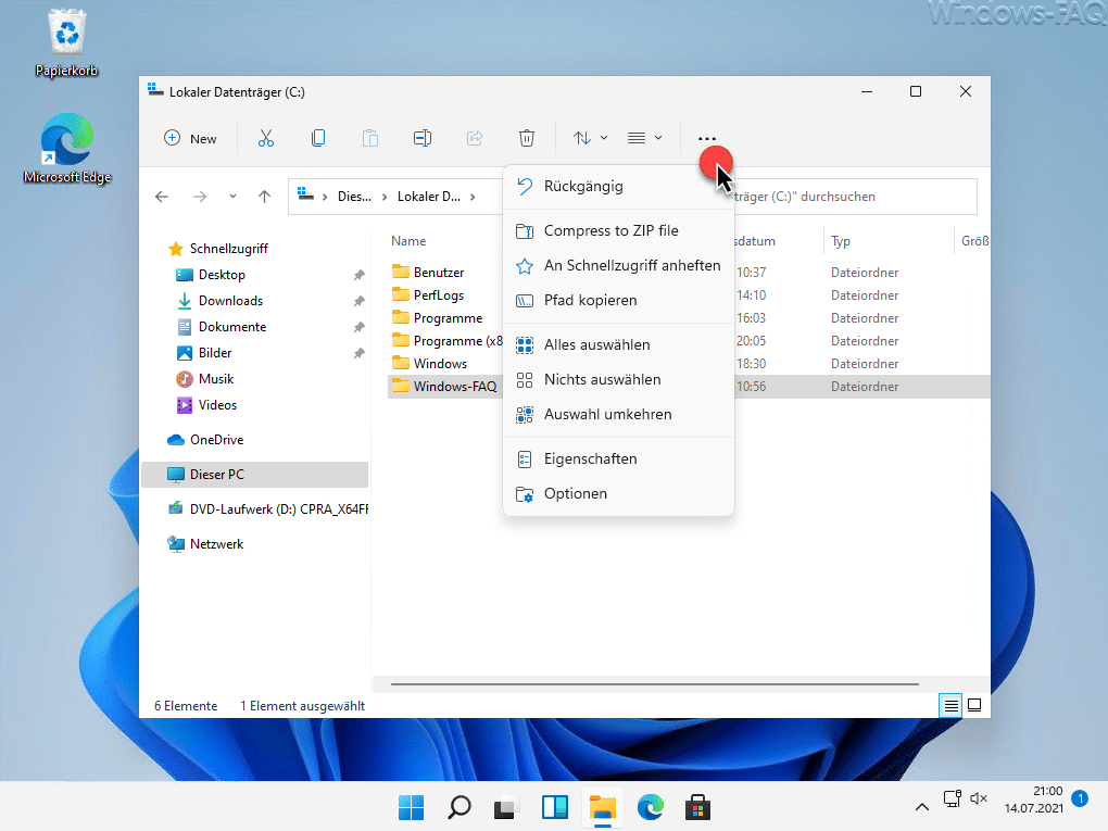 Windows 11 Explorer Weitere Infos
