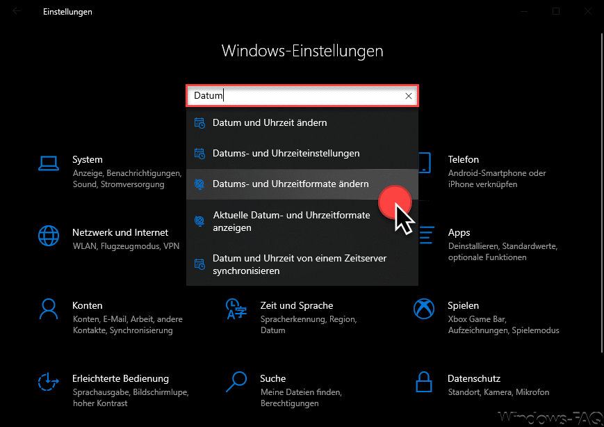 Windows Datum- und Uhrzeitformate ändern