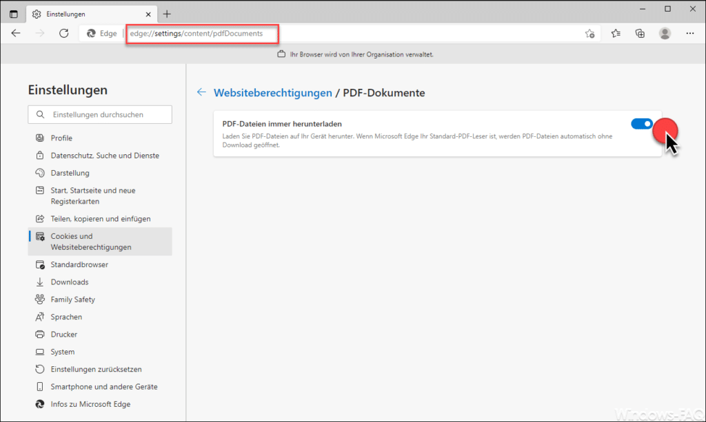 Edge Websiteberechtigungen PDF-Dokumente