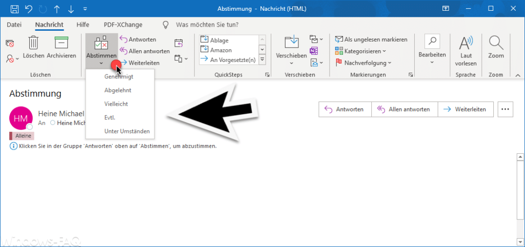 Outlook abstimmen