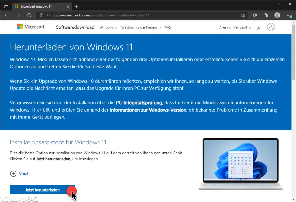 Installationsassistent für Windows 11