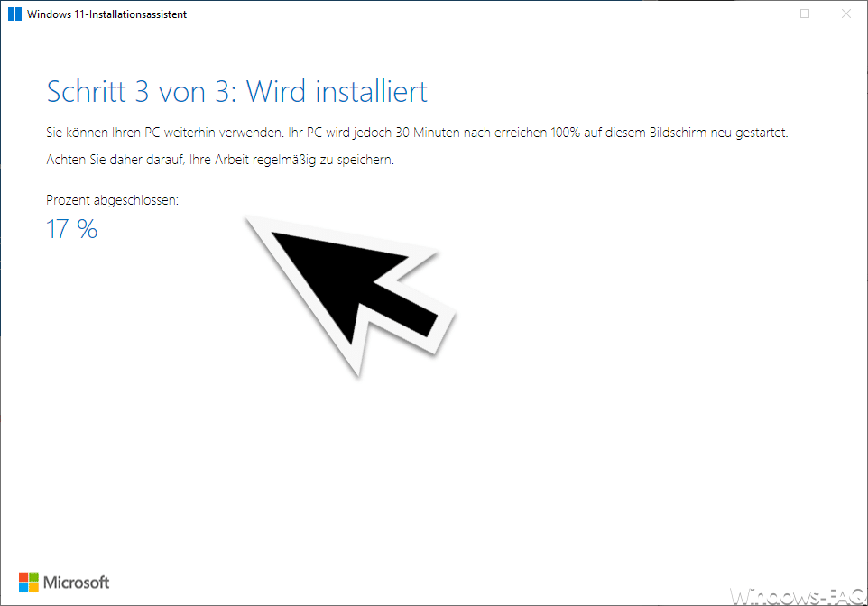 Schritt 3 von 3 Windows 11 wird installiert