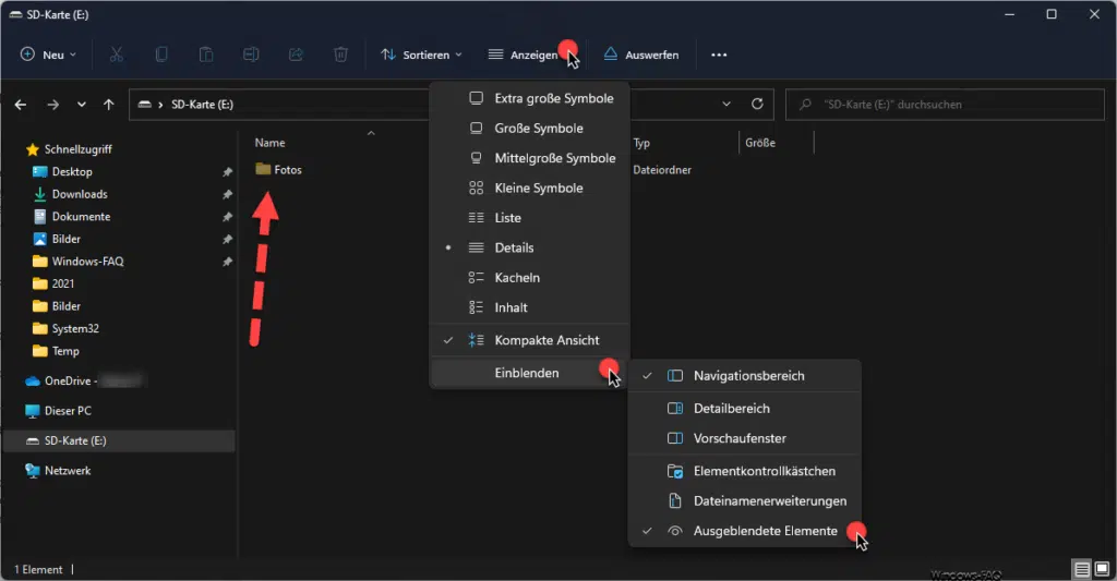 Windows 11 ausgeblendete Elemente
