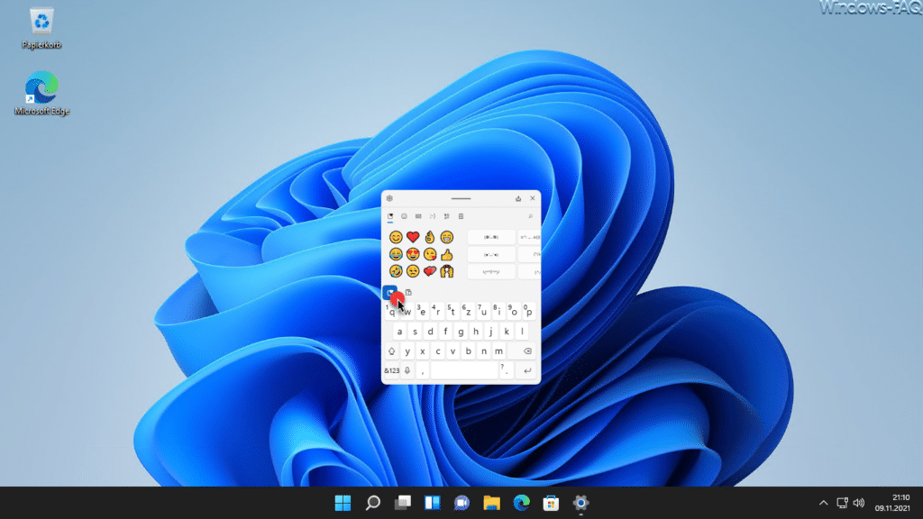 Windows 11 Bildschirmtastatur mit Emojis