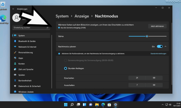 Windows 11 Nachtmodus für Darstellung wärmerer Farben