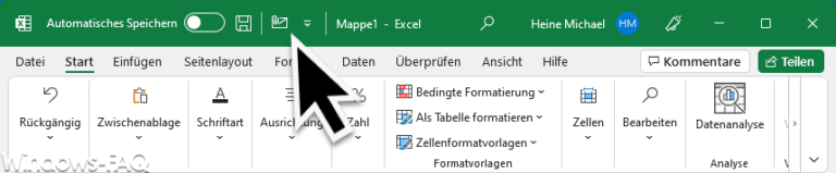 E-Mail Symbol in der Excel Symbolleiste