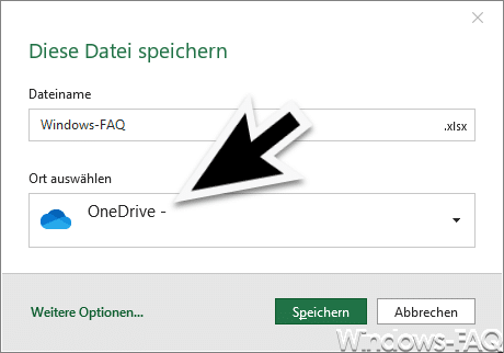 Excel OneDrive Speicherziel