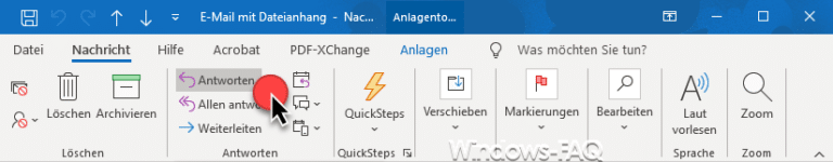 Outlook E-Mail antworten