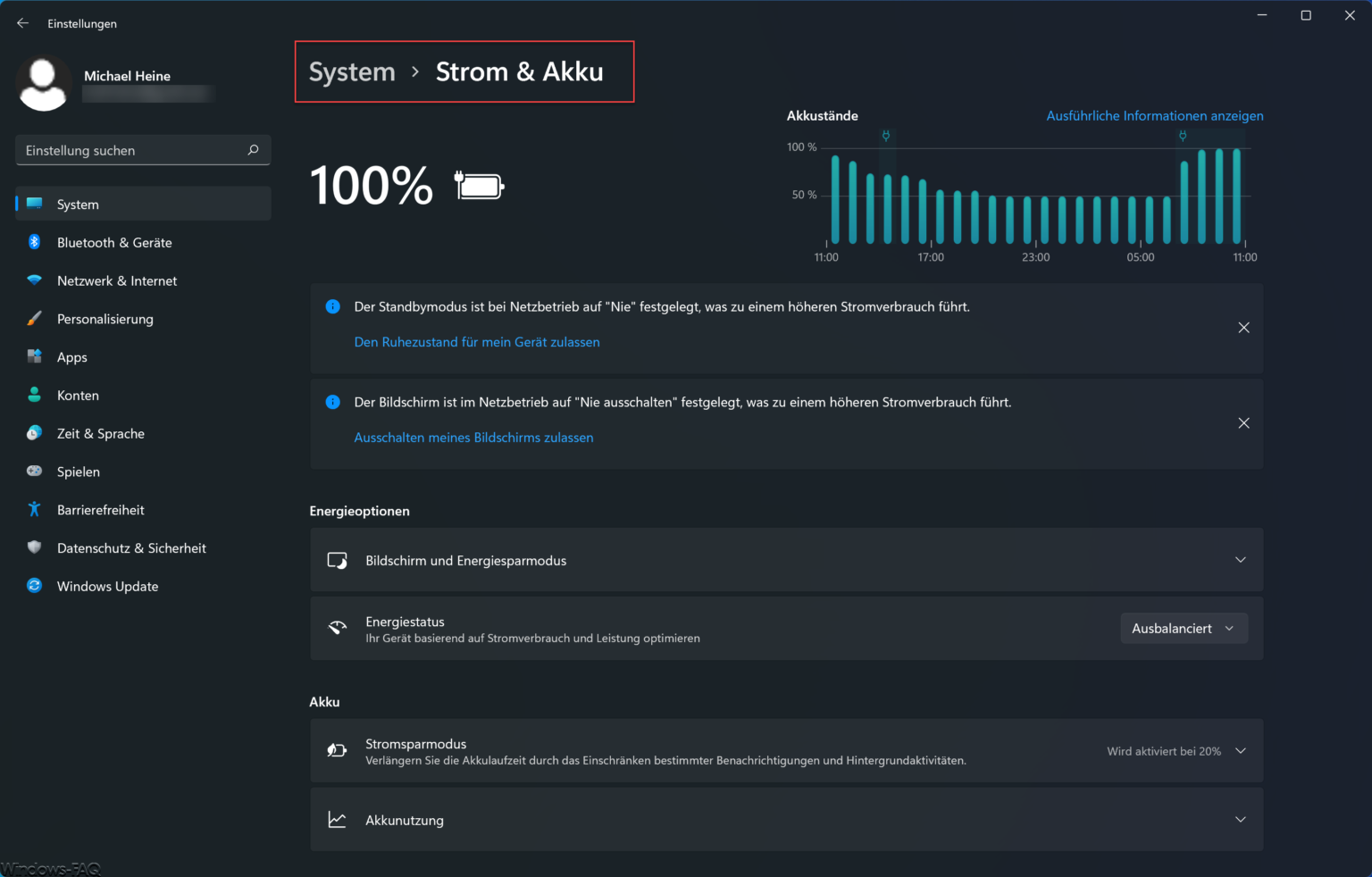 Akku Nur Bis 80 Laden Einstellen Windows 10 Akku Nutzung und Akku Einstellungen bei Windows 11 - Windows FAQ