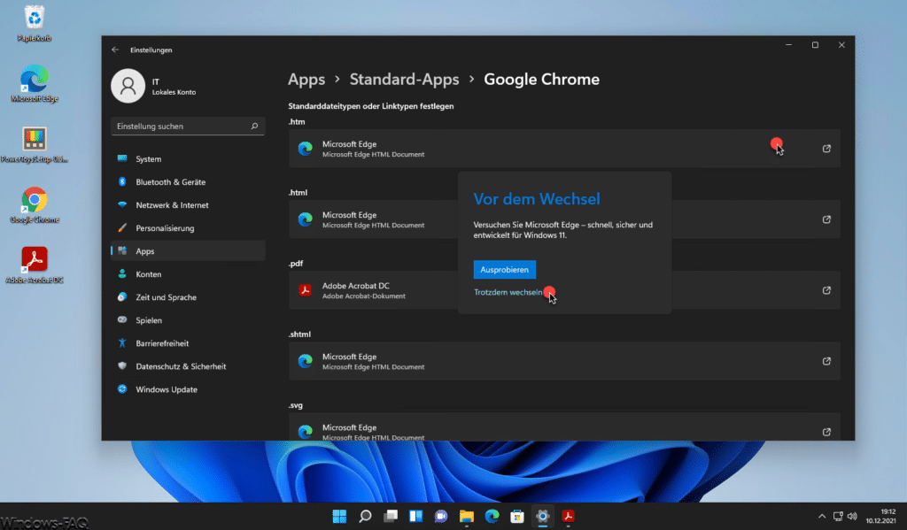 Windows 11 Browser trotzdem wechseln