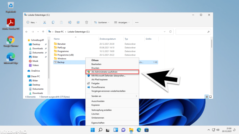 Wo finde ich „Als Administrator ausführen“ bei Windows 11