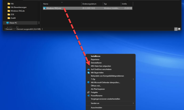 MSI Datei entpacken direkt aus dem Windows Explorer