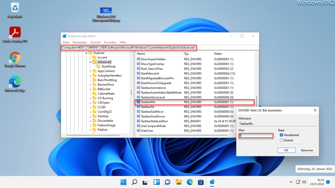 Windows 11 Chat Aus Taskleiste Entfernen Windows 11 Chat Symbol aus Taskleiste entfernen - Windows FAQ