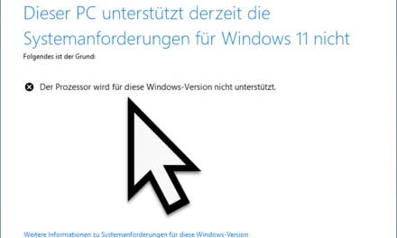 Windows 11: Der Prozessor wird für diese Windows-Version nicht unterstützt
