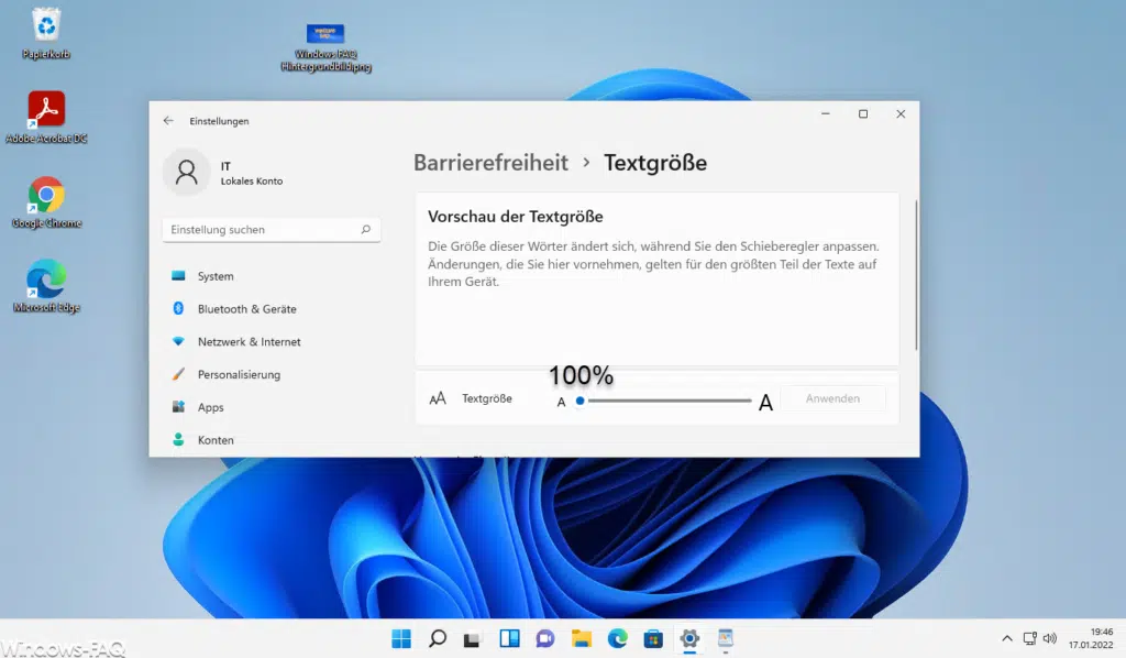 Windows 11 Textgröße